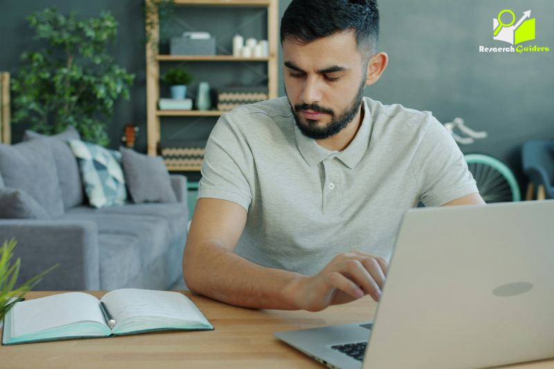 student working on laptop